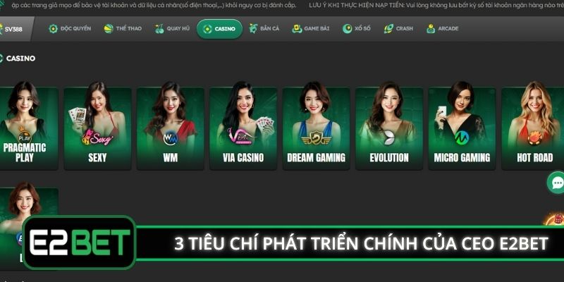 3 tiêu chí phát triển chính của CEO E2BET